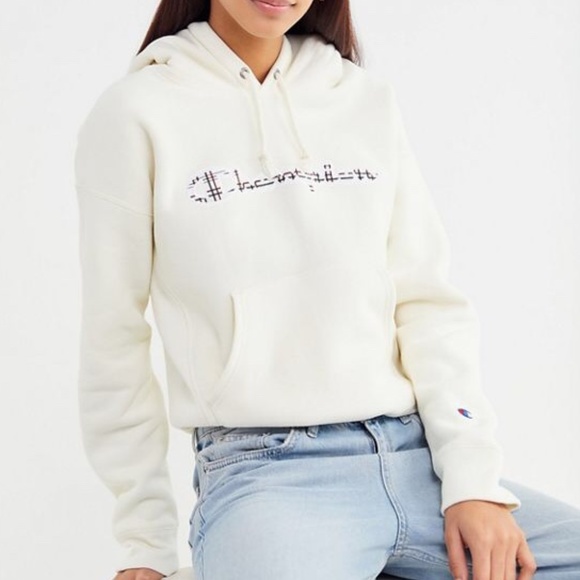 champion plaid reverse weave hoodie sweatshirt